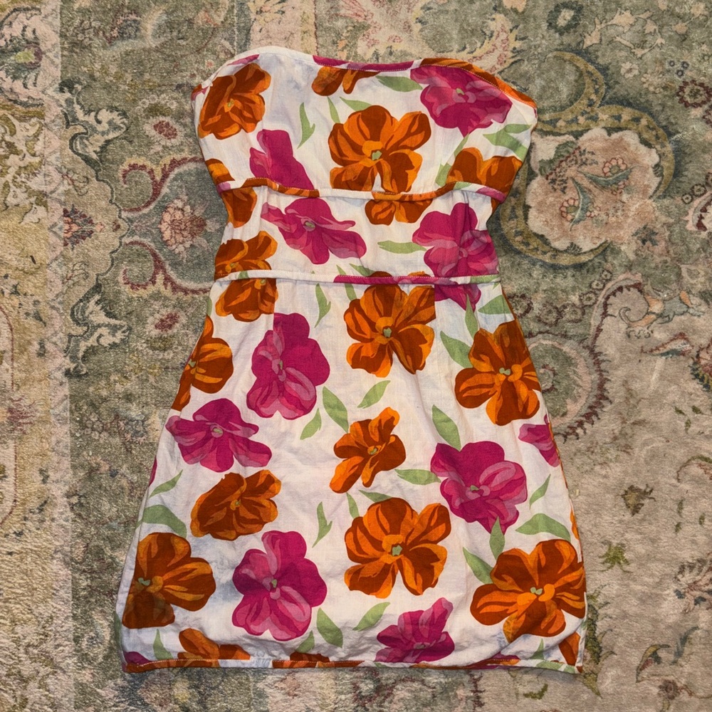 Sabo Floral Mini Classy Strapless Dress
